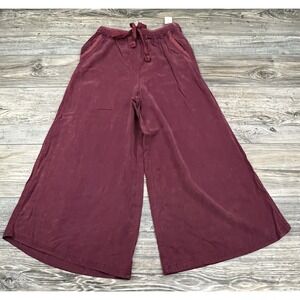 Anthropologie SATURDAY SUNDAY Pants‎ XS Wine Red Eudora Crop Wide Leg Lyocell